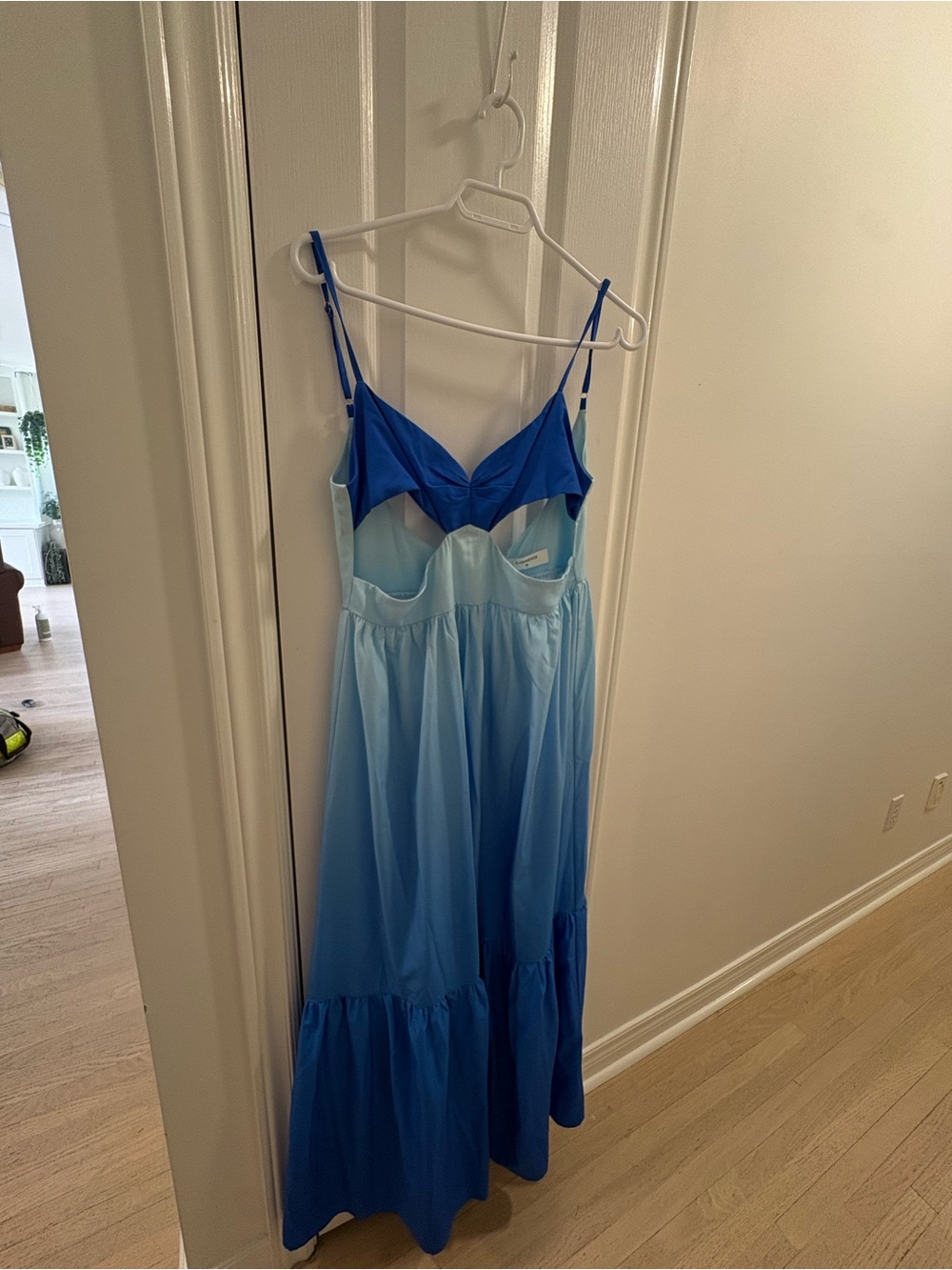 Commense Blue Ombre Spaghetti-Strap Maxi Dress